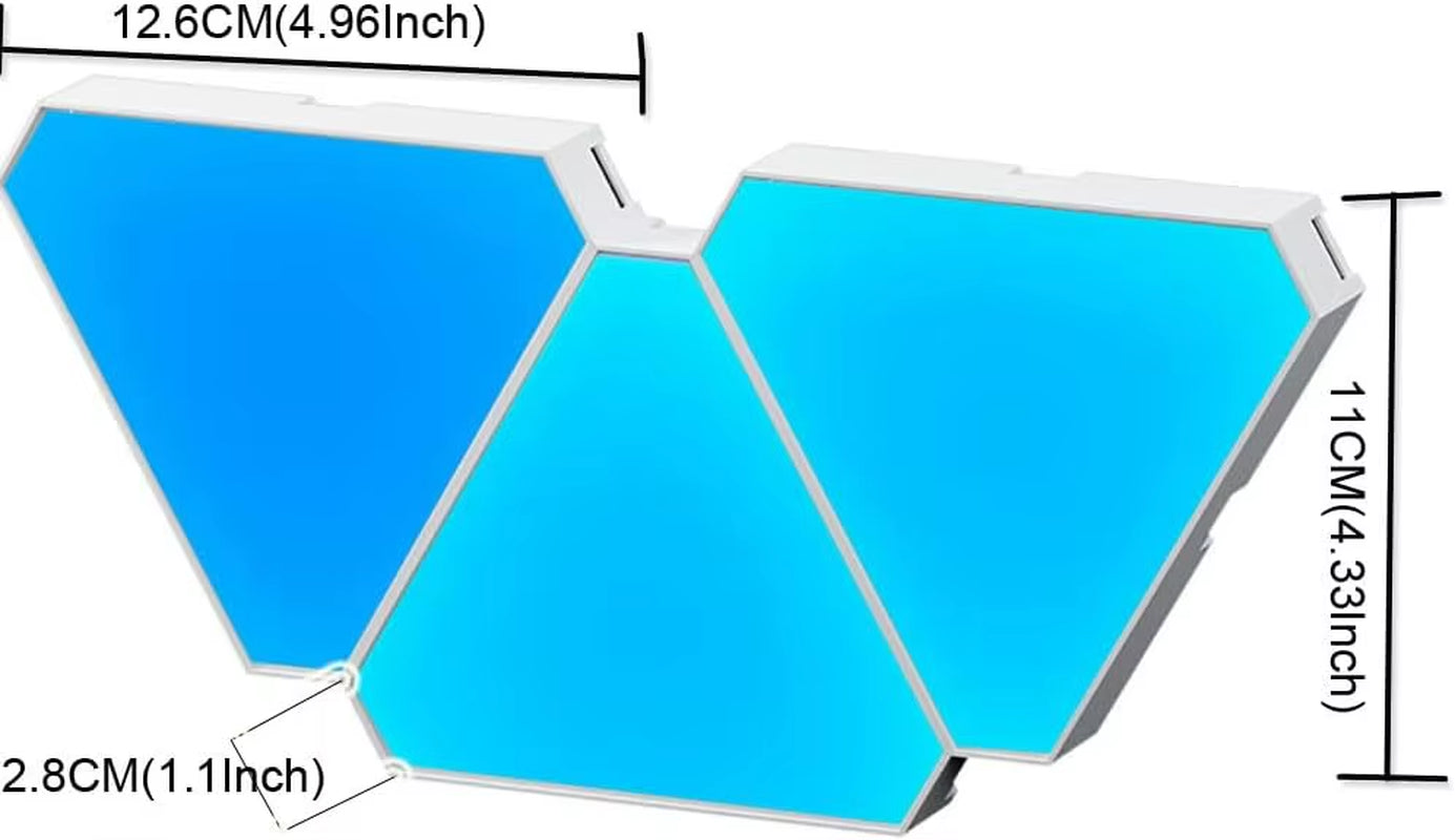 RGB Triangle LED Light Panels, DIY Triangle LED Wall Lights , APP and Remote Controlled, Music Sync for Gaming Room Bedroom