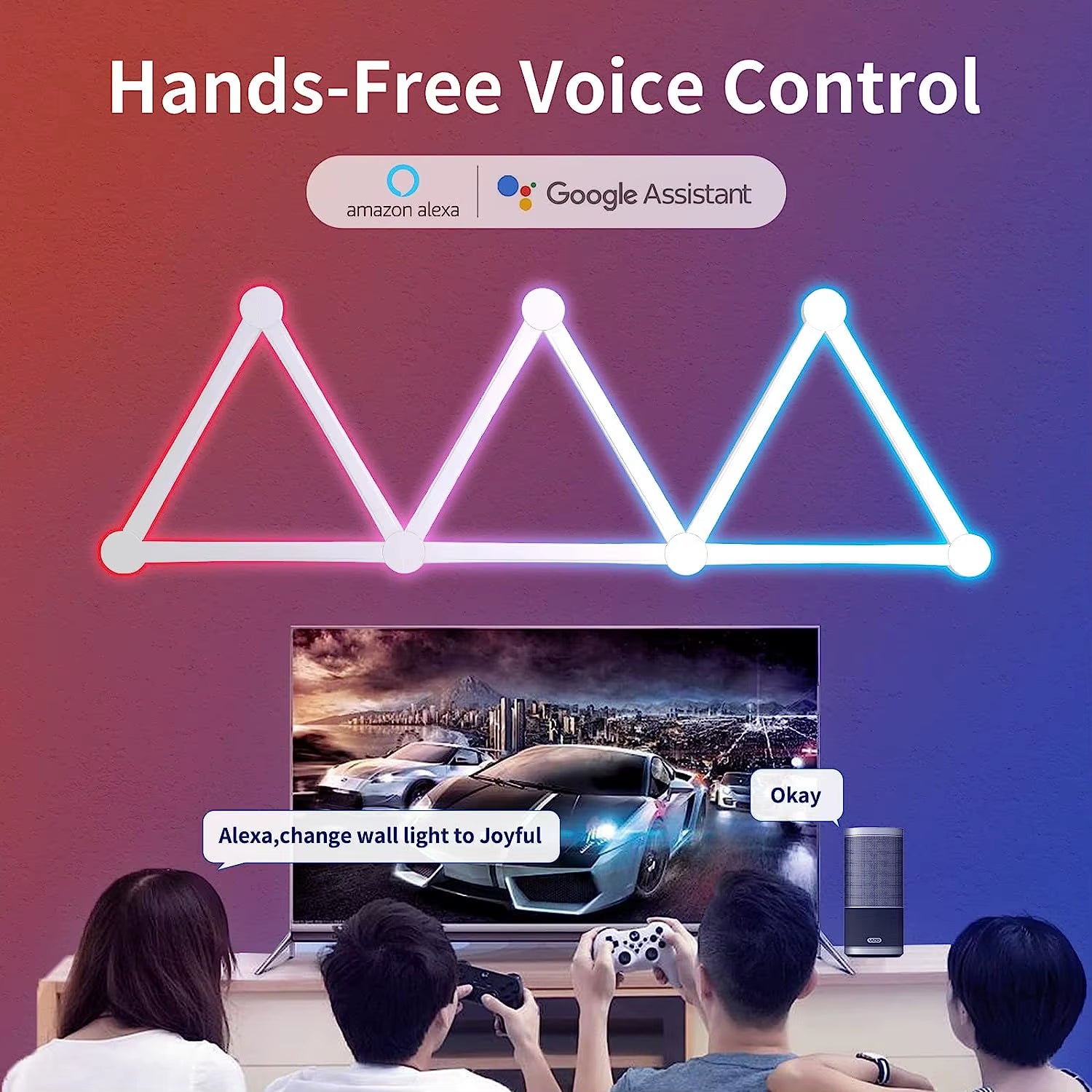 LED Smart Wifi Wall Lamp RGBIC Light Bar DIY Atmosphere Night Light APP Music Rhythm TV Backlight Bedroom Game Room Decoration