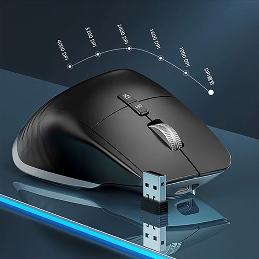 Bluetooth +2.4G Wireless Mouse Rechargeable 12 Colors RGB LED Gaming Mouse Ergonomic Mice for Gamer Computer Laptop Ipad