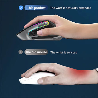 Bluetooth +2.4G Wireless Mouse Rechargeable 12 Colors RGB LED Gaming Mouse Ergonomic Mice for Gamer Computer Laptop Ipad