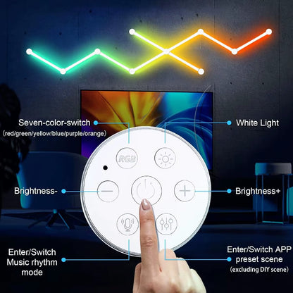 LED Smart Wifi Wall Lamp RGBIC Light Bar DIY Atmosphere Night Light APP Music Rhythm TV Backlight Bedroom Game Room Decoration